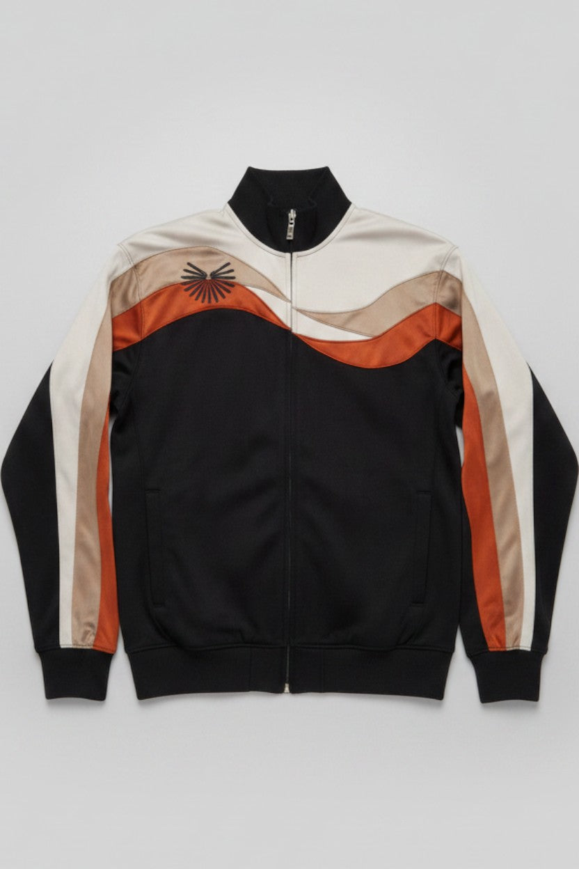 Reef Herren Trainingsjacke Schwarz Beige Orange Größe M