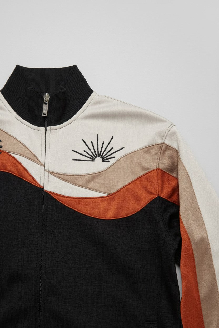 Reef Herren Trainingsjacke Schwarz Beige Orange Größe M