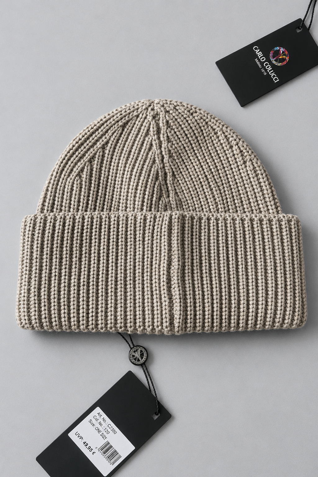 Carlo Colucci Beanie Mütze Beige