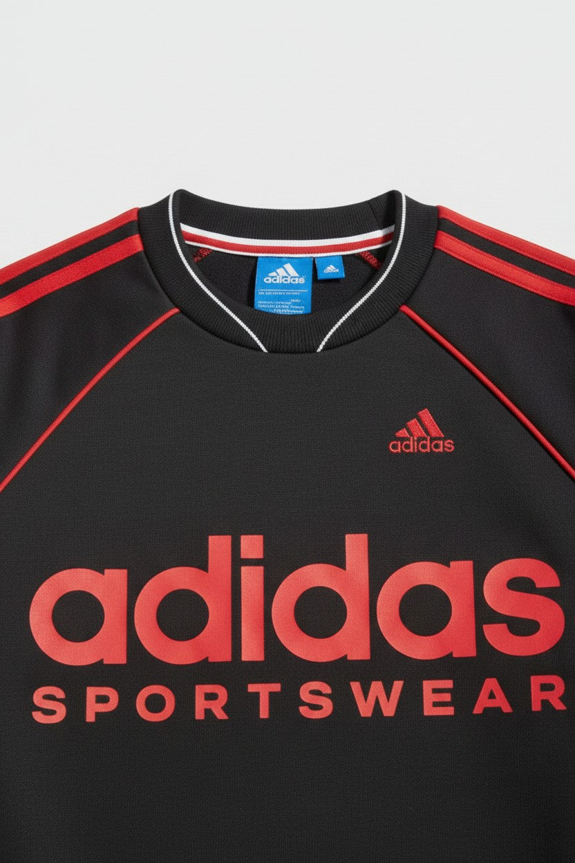 Adidas Herren Trainingsoberteil Schwarz Rot Größe S