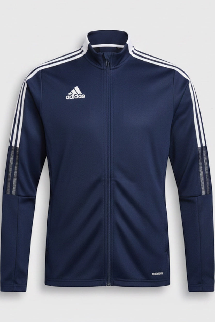 Adidas Herren Trainingsjacke Blau Weiß Größe S