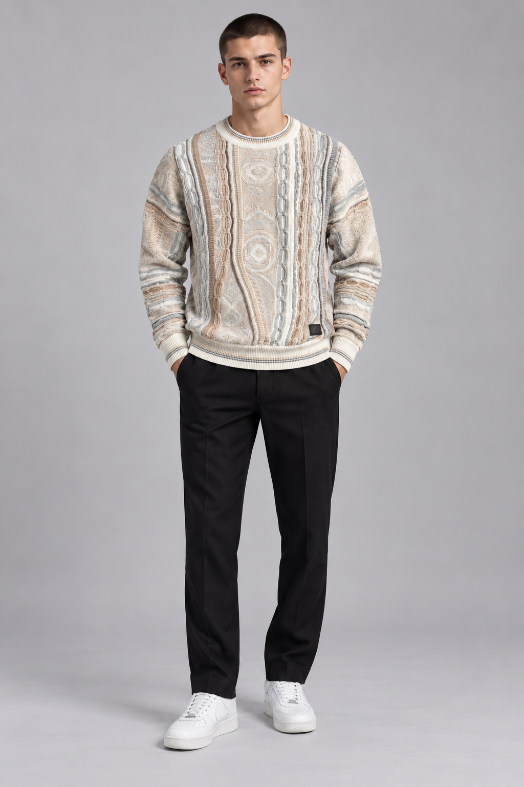 Carlo Colucci Strickpullover Beige