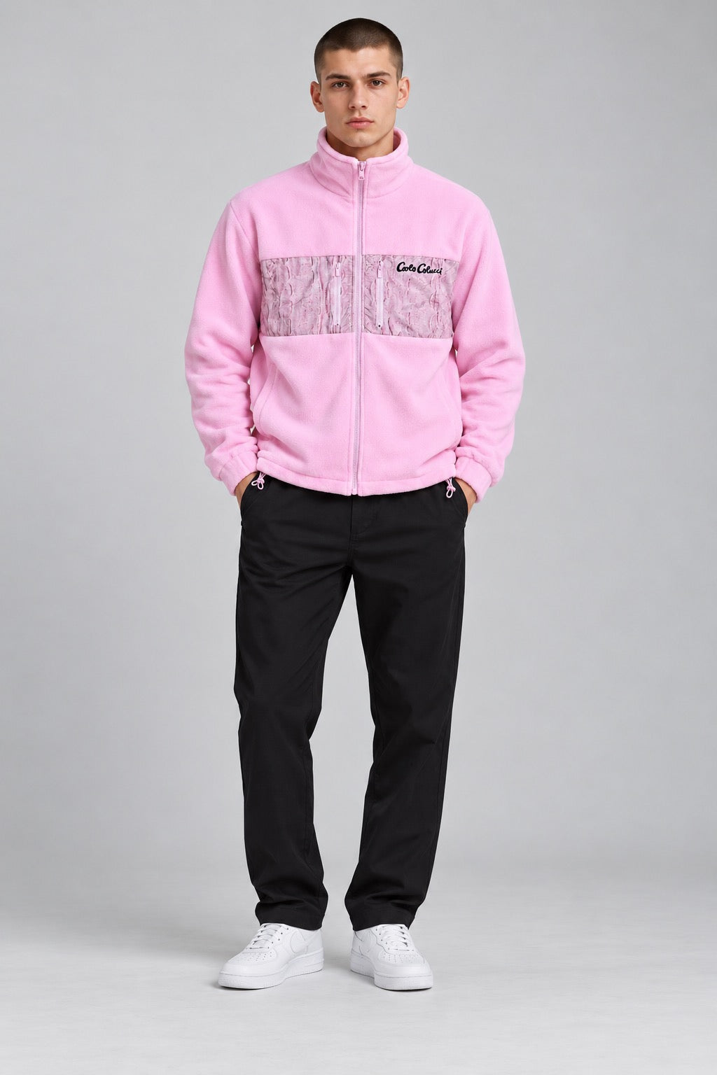 Carlo Colucci Fleece Jacke Teddy Rosa
