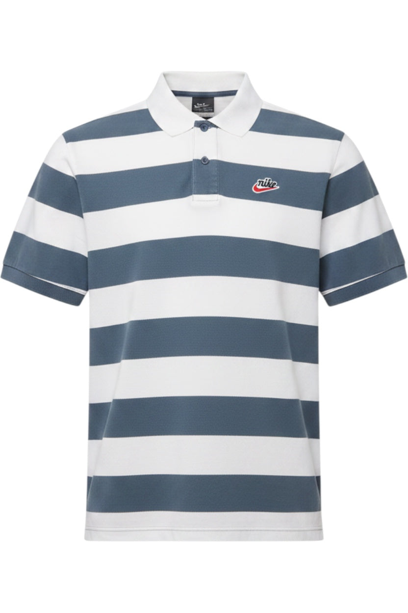 Nike Herren Poloshirt Blau-Weiß Größe M
