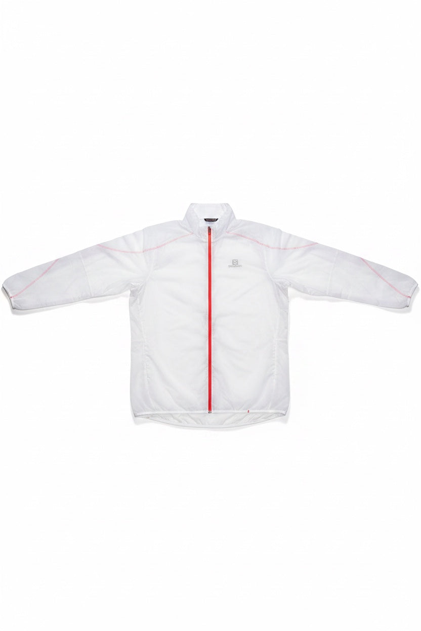 Salomon Herren Trainingsjacke Weiß Rot Einfarbig Größe L