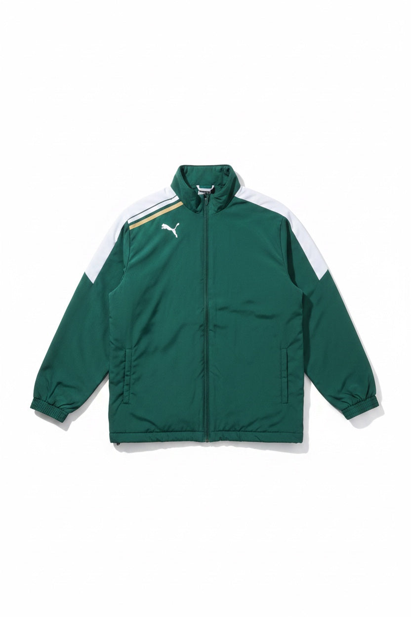 Puma Herren Trainingsjacke Grün Weiß Einfarbig Größe L