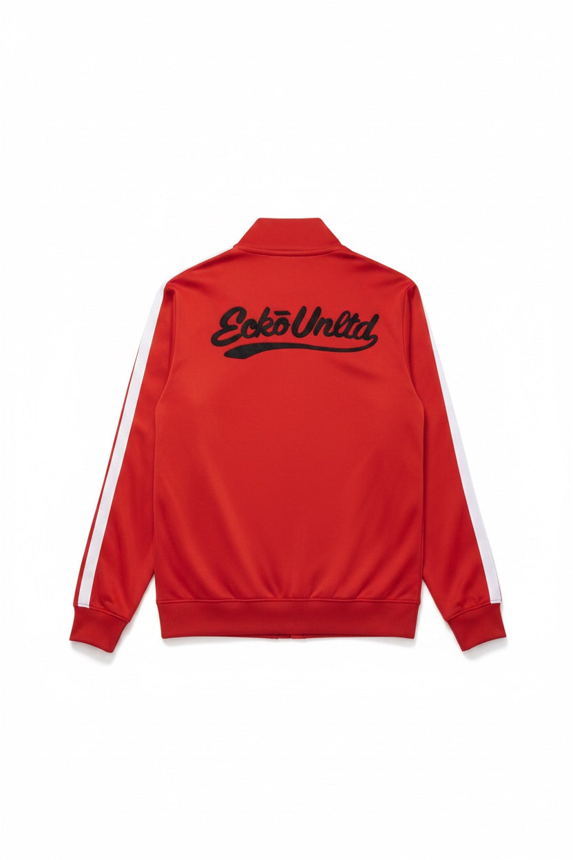 Ecko Unltd Herren Trainingsjacke Rot Weiß Schwarz Print Größe S