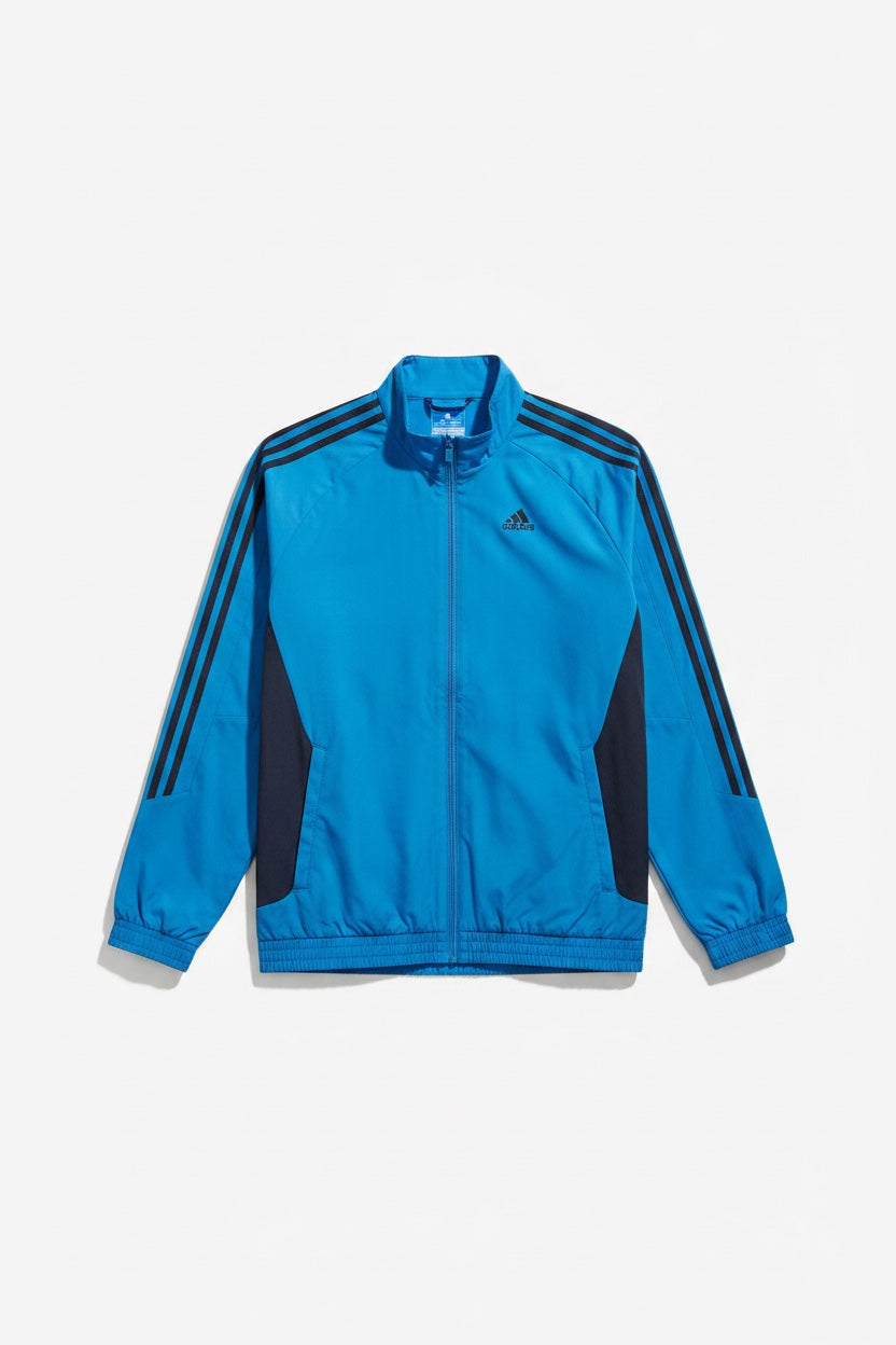 Adidas Herren Trainingsjacke Blau Schwarz Einfarbig Größe S