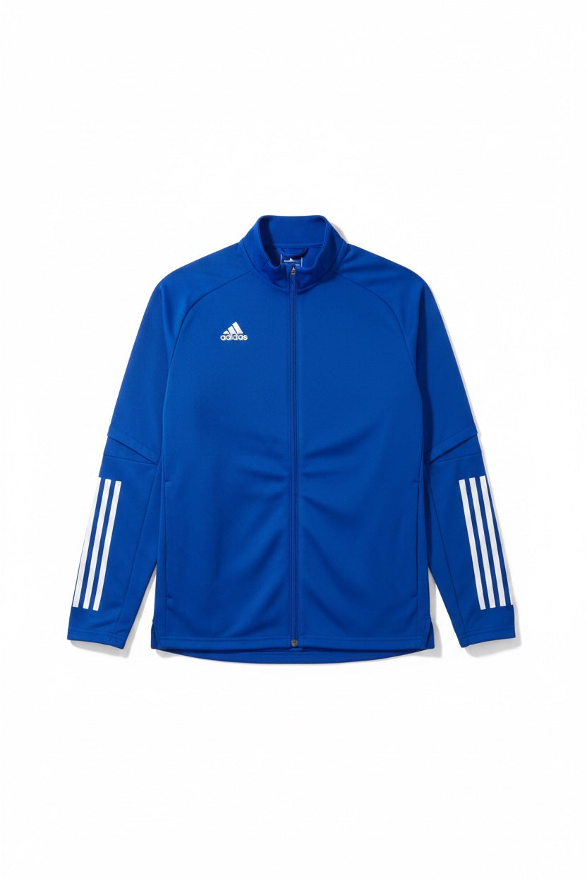 Adidas Herren Trainingsjacke Blau Einfarbig Größe L
