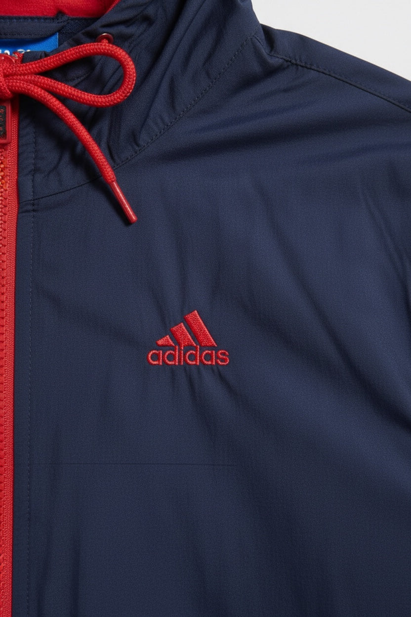 Adidas Herren Trainingsjacke Blau Rot Größe S