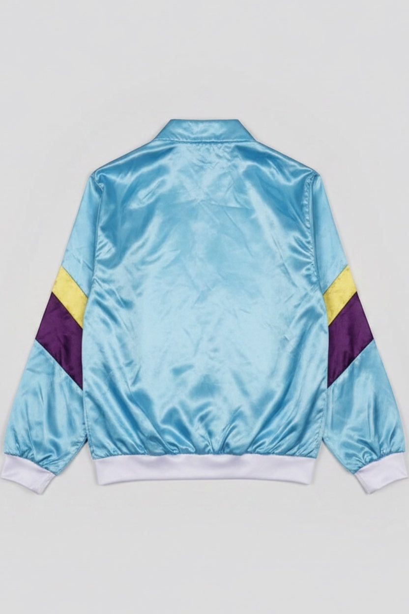 Herren Trainingsjacke Blau Gelb Lila Größe L