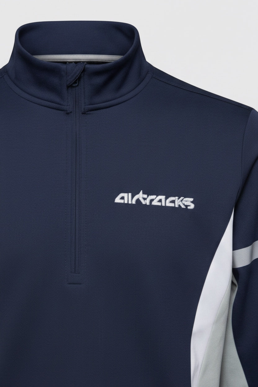 Airtracks Herren Trainingsoberteil Blau Grau Weiß Größe L