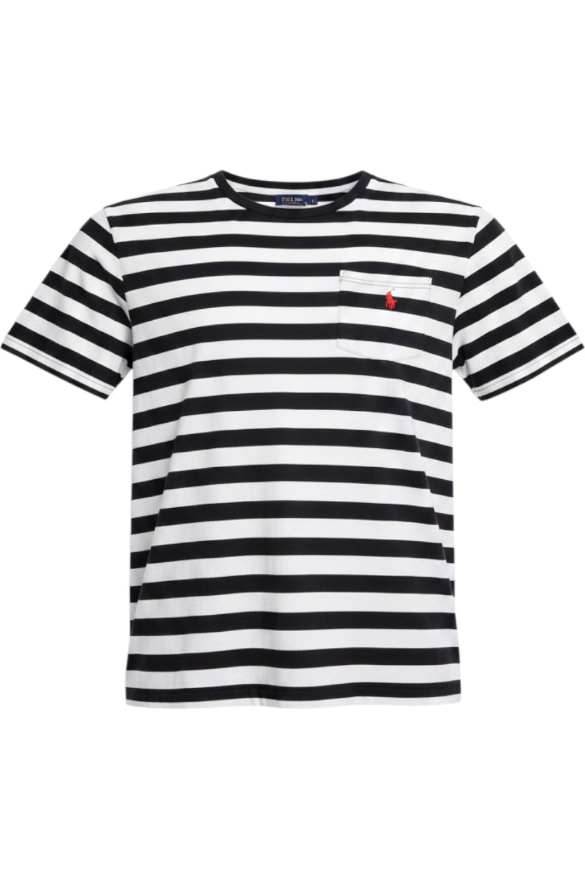Polo Ralph Lauren Herren T-Shirt Custom Slim Fit Blau Weiß Größe XXL