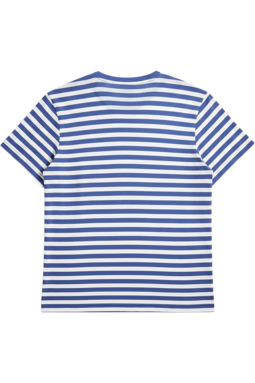 Polo Ralph Lauren Herren T-Shirt Custom Slim Fit Gestreift Blau Weiß Größe XL