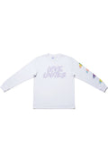 Adidas Unisex Langarmshirt Weiß-Mehrfarbig Print Größe S