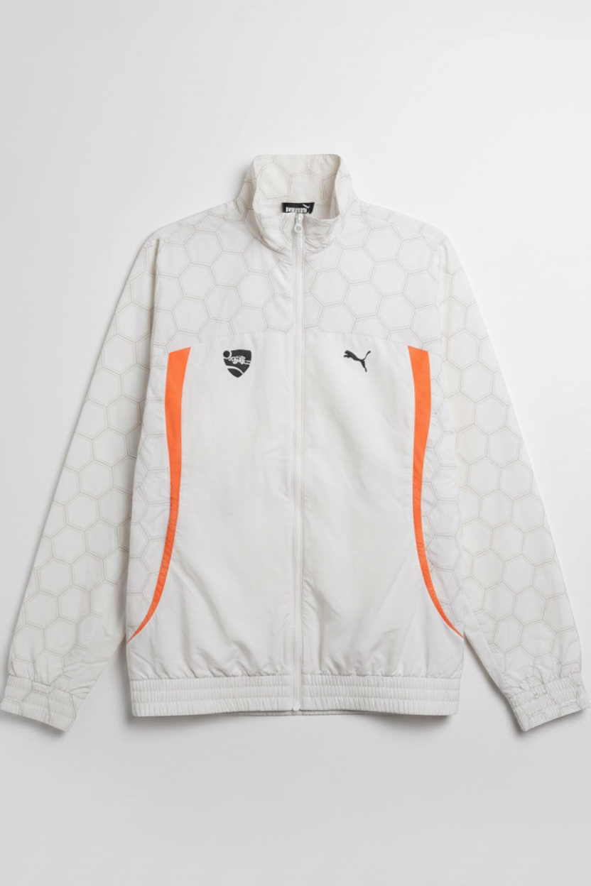 Puma Herren Trainingsjacke Weiß Orange Größe L