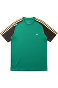 Adidas Herren T-Shirt Grün-Braun-Gelb Gestreift Größe M