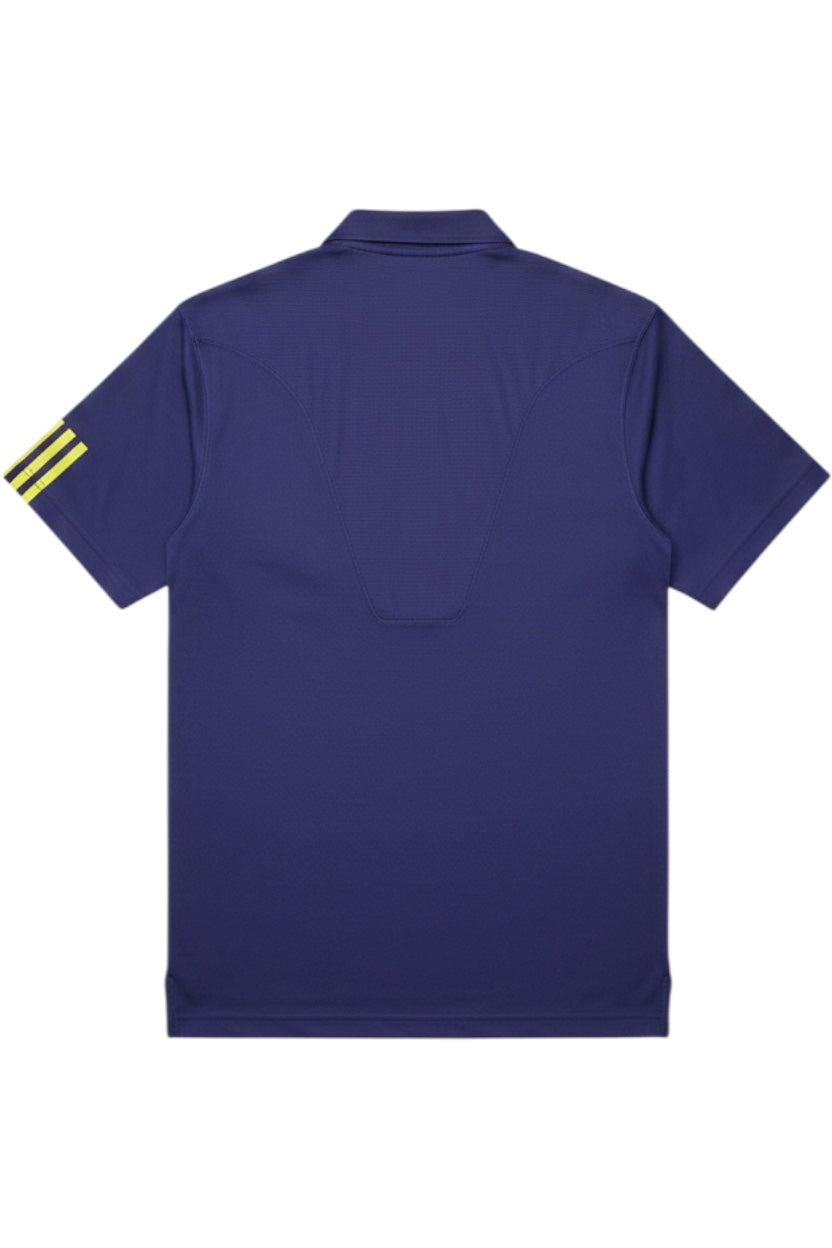 Adidas Herren Poloshirt Lila-Gelb Gestreift Größe M