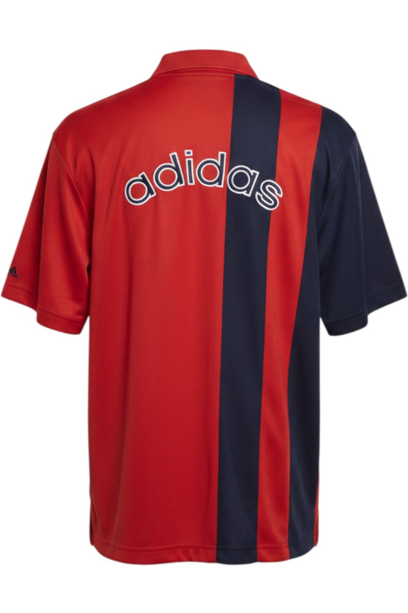 Adidas Herren Poloshirt Rot-Blau Gestreift Größe 2XL