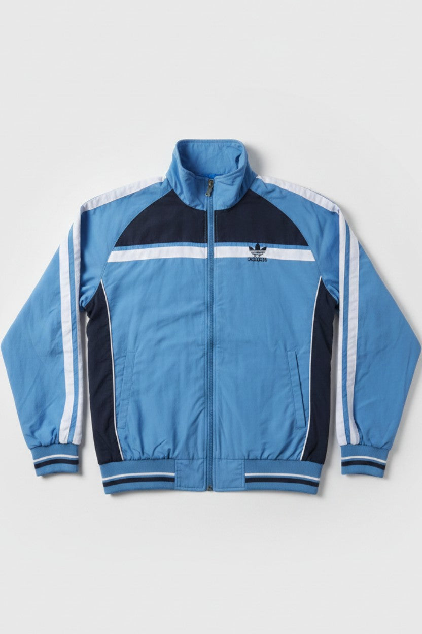 Adidas Herren Trainingsjacke Blau Schwarz Weiß Größe 46