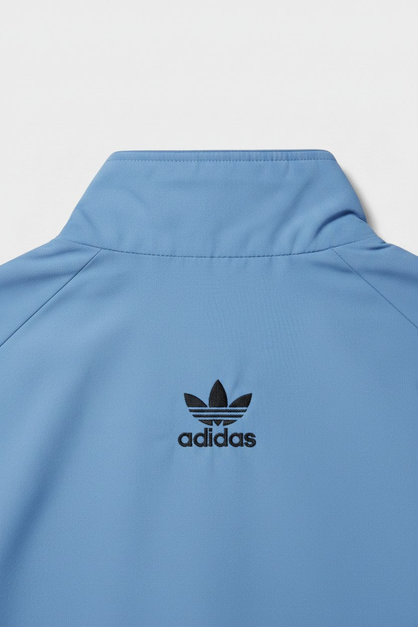 Adidas Herren Trainingsjacke Blau Schwarz Weiß Größe 46