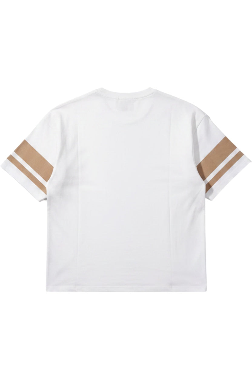 Hugo Boss Herren T-Shirt Weiß-Braun Print Größe S