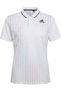 Adidas Herren Poloshirt Freelift Weiß-Blau-Rot Gestreift Größe M