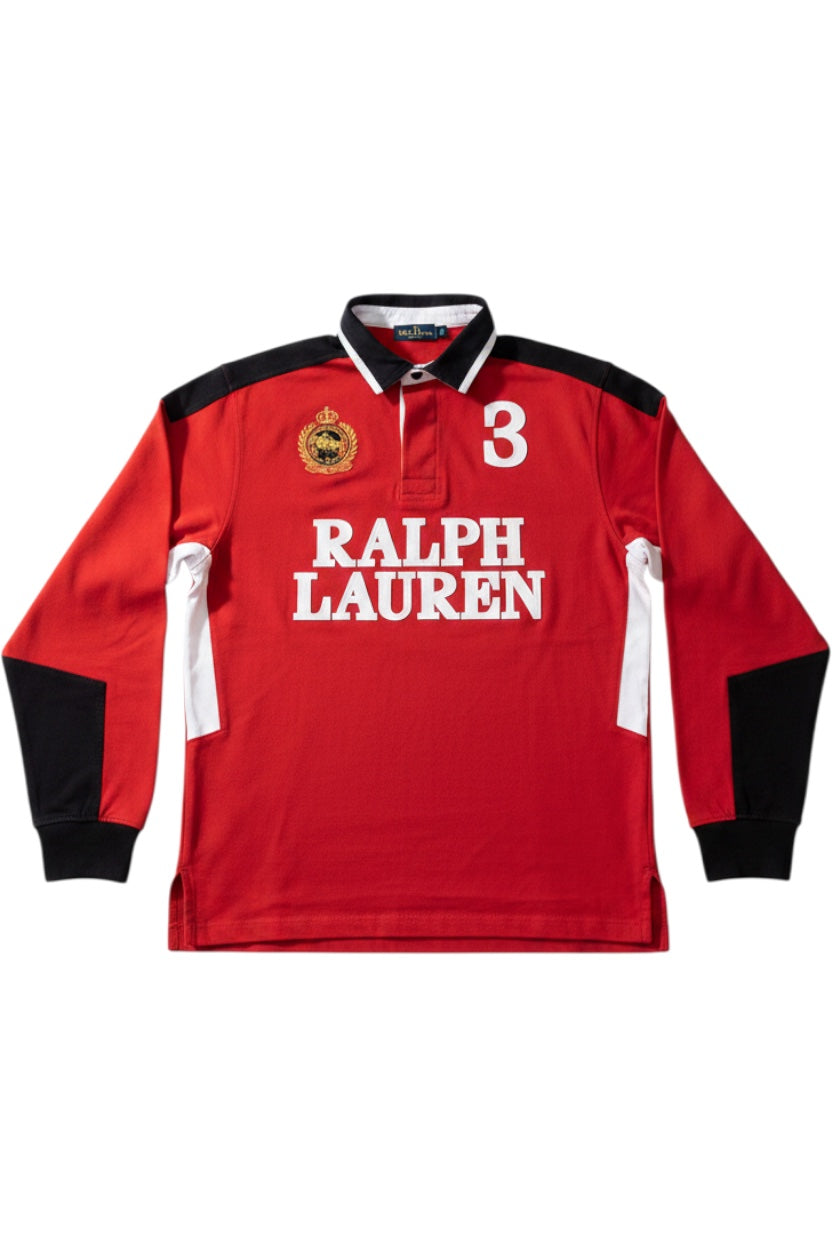 Polo Ralph Lauren Herren Rugby Shirt Rot Schwarz Weiß Größe XXL