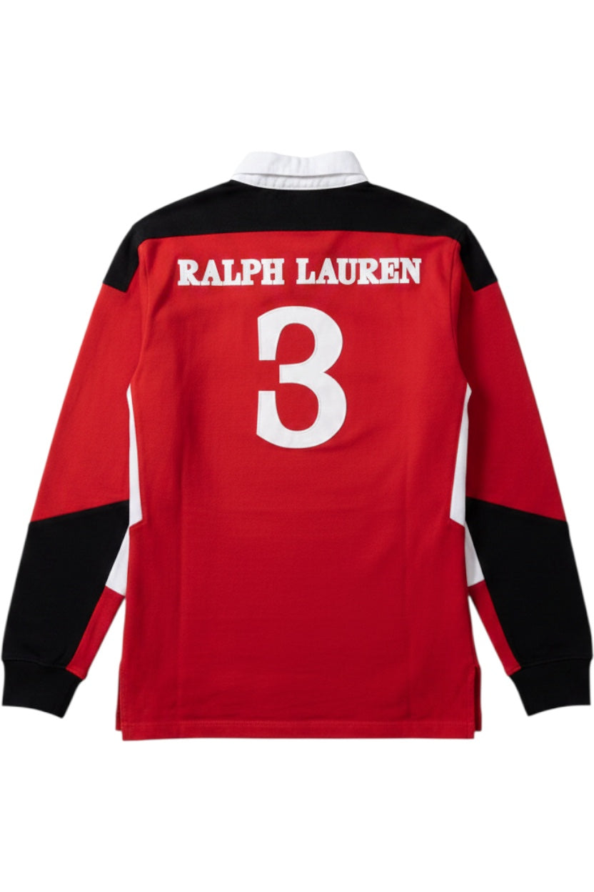 Polo Ralph Lauren Herren Rugby Shirt Rot Schwarz Weiß Größe XXL