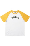 Adidas Herren T-Shirt Weiß-Gelb-Schwarz Print Größe L