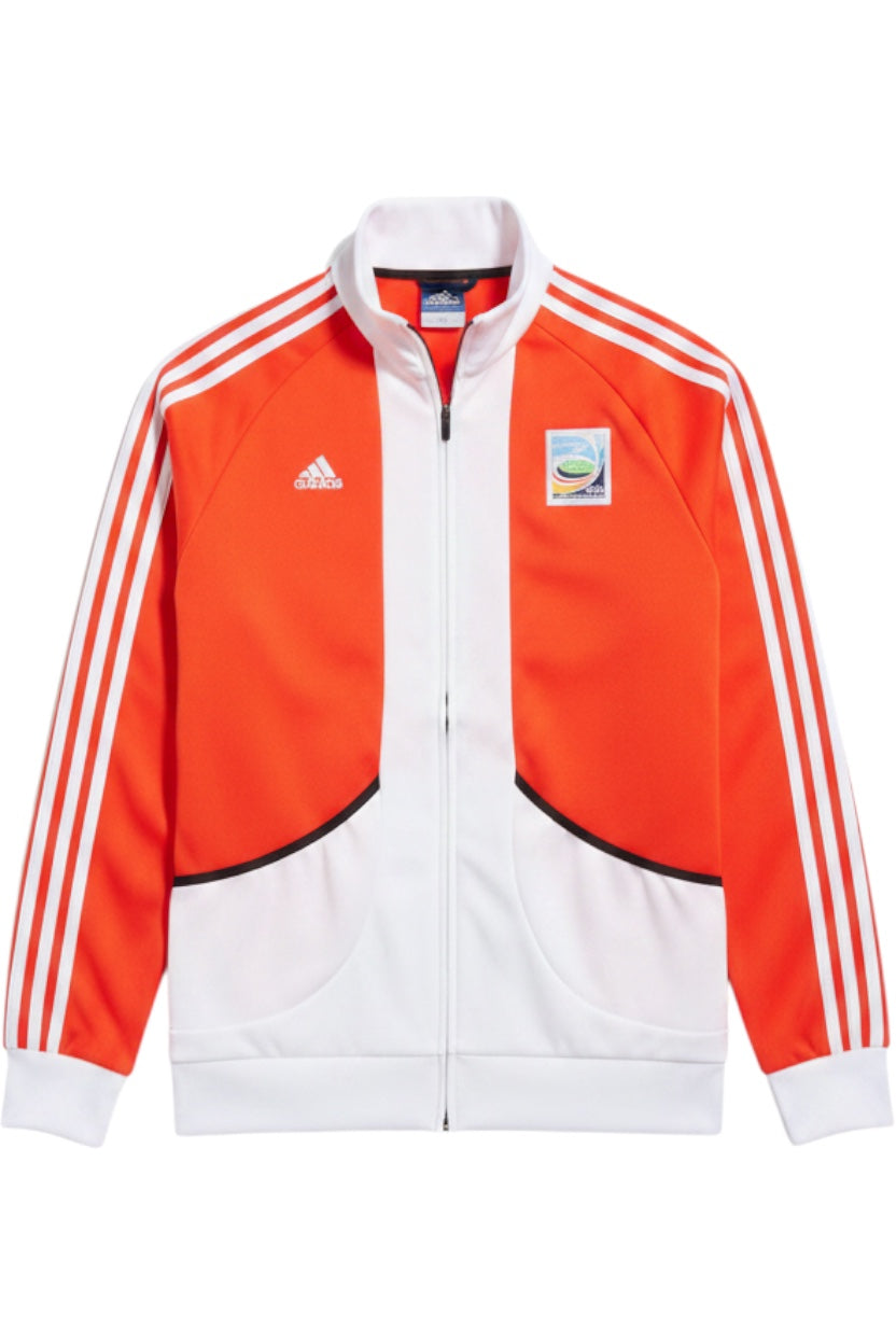 Adidas Herren Trainingsjacke Rot Weiß Streifen Größe M