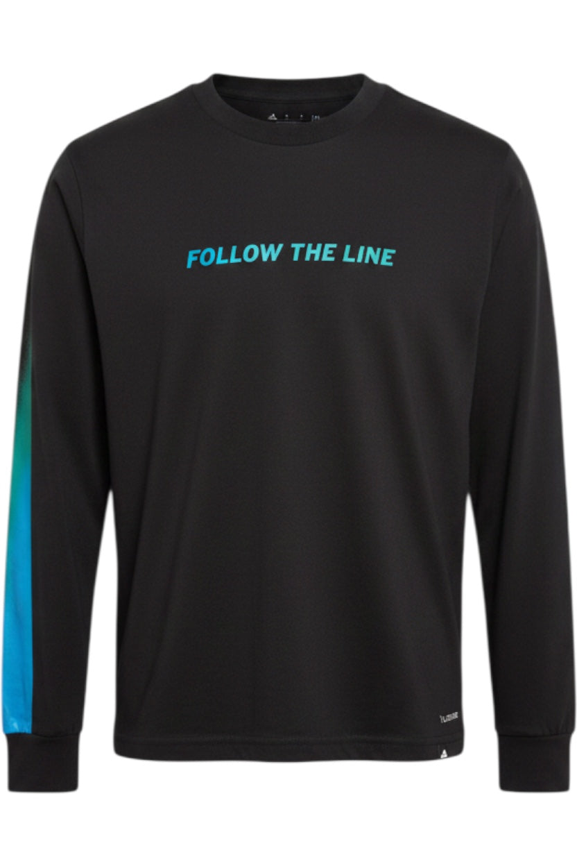 Adidas Unisex Langarmshirt Schwarz Print Größe S
