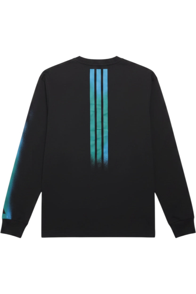 Adidas Unisex Langarmshirt Schwarz Print Größe S