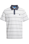Adidas Herren Poloshirt Weiß-Blau Gestreift Größe 2XL