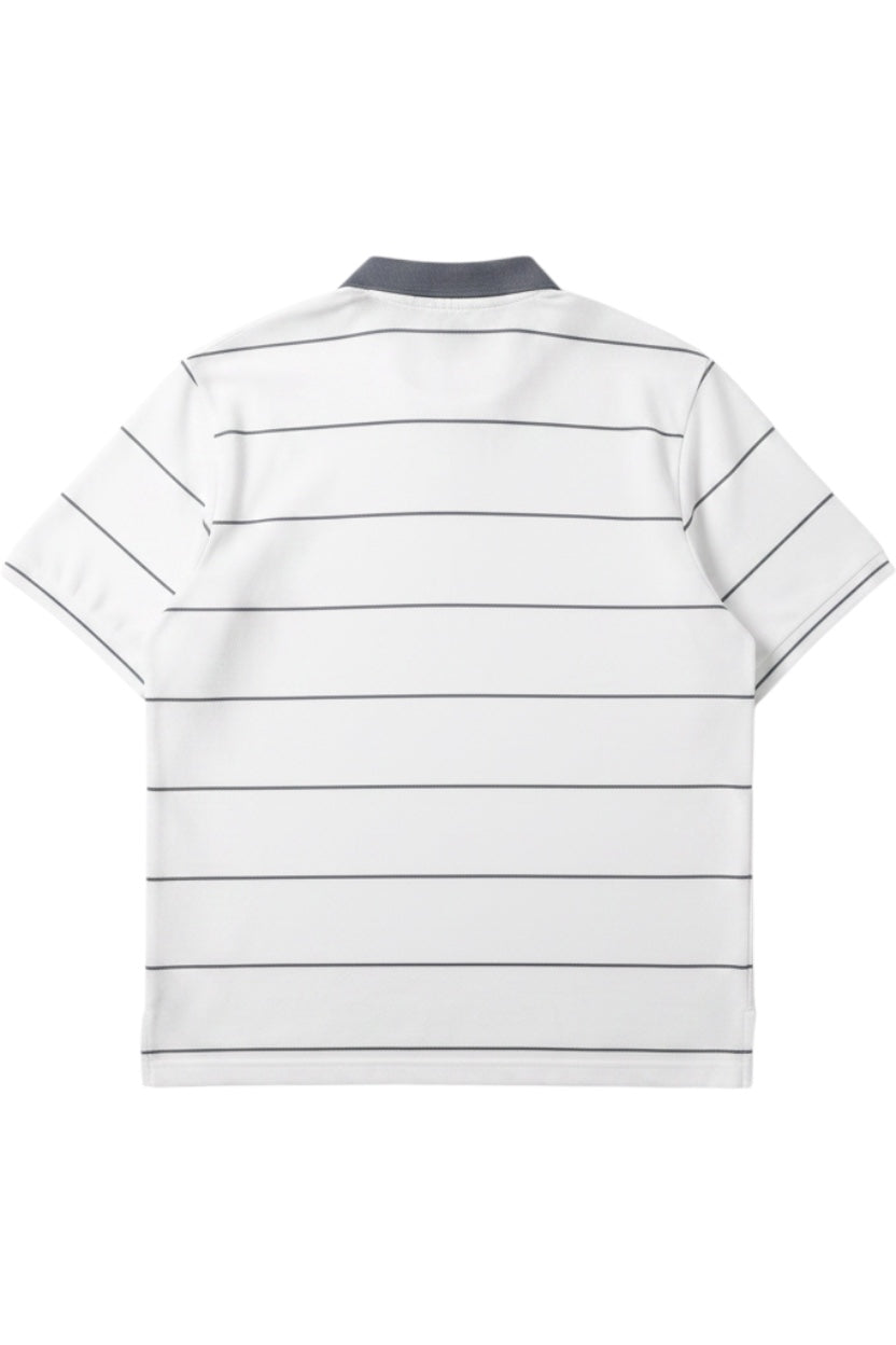 Adidas Herren Poloshirt Weiß-Blau Gestreift Größe 2XL