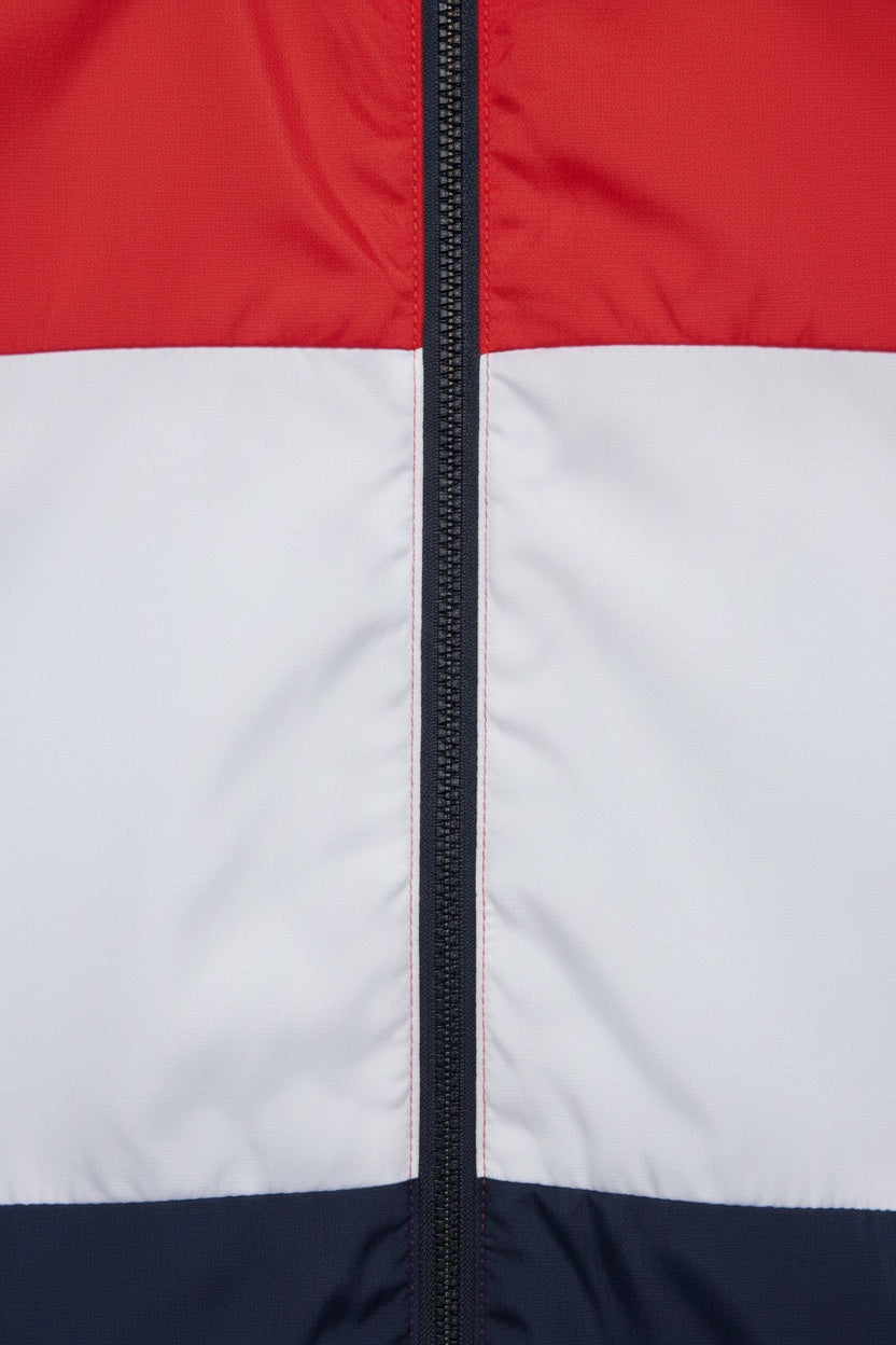 Bershka Herren Trainingsjacke Rot Weiß Blau Größe M