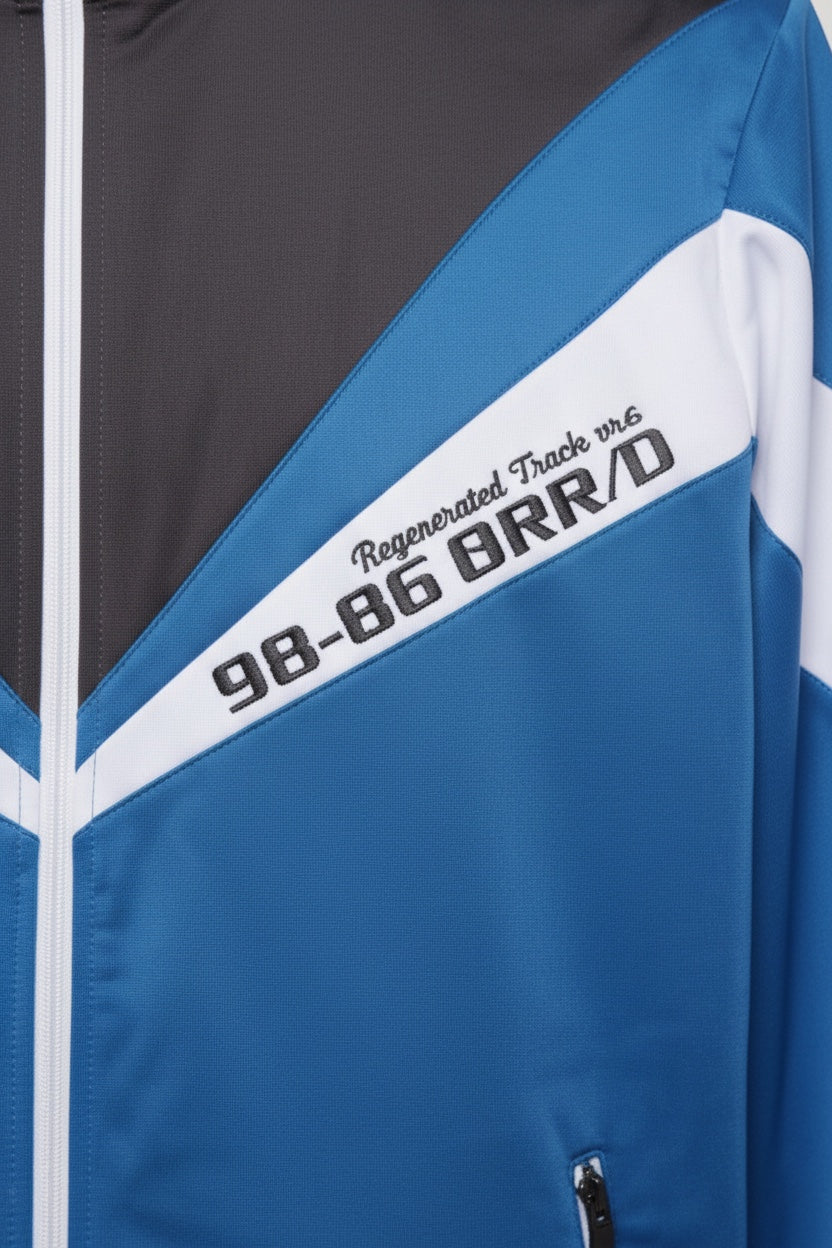 98-86 Herren Trainingsjacke Blau Schwarz Weiß Größe M