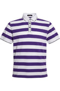 Hugo Boss Herren Poloshirt Lila-Weiß Gestreift Größe XL