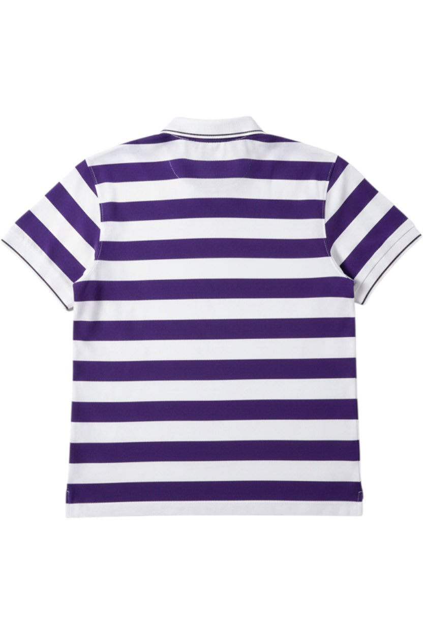 Hugo Boss Herren Poloshirt Lila-Weiß Gestreift Größe XL