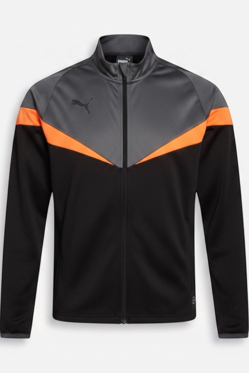 Puma Herren Trainingsjacke Schwarz Grau Orange Größe M