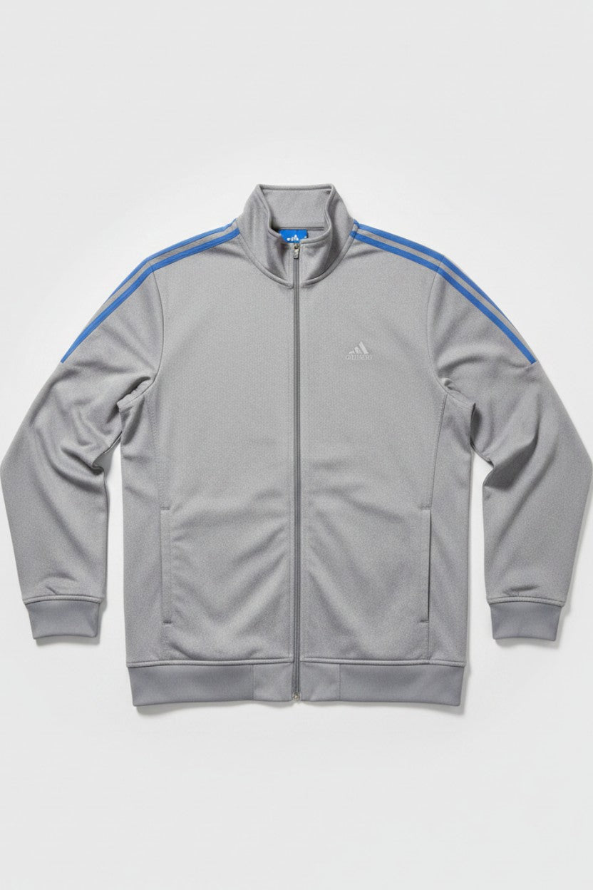 Adidas Herren Trainingsjacke Grau Blau Größe L
