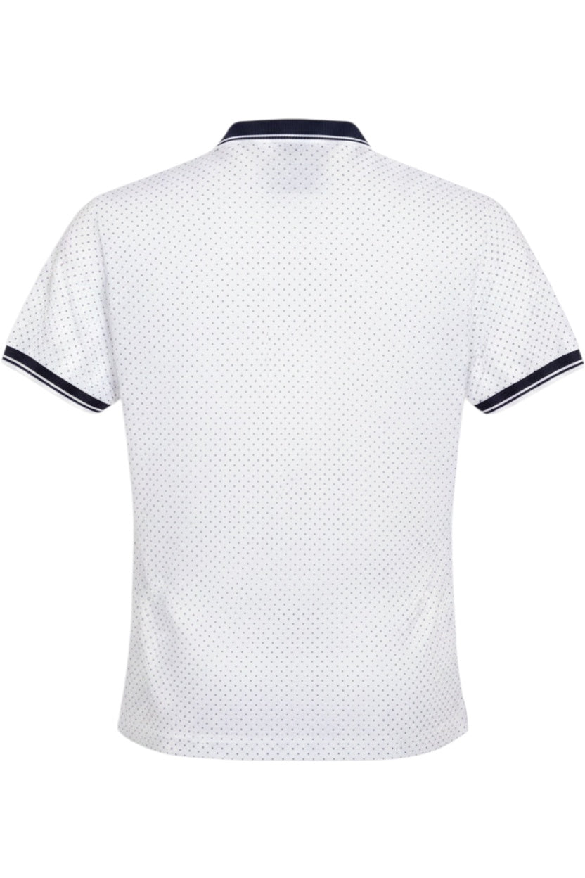 Hugo Boss Herren Poloshirt Weiß-Blau Gepunktet Größe L