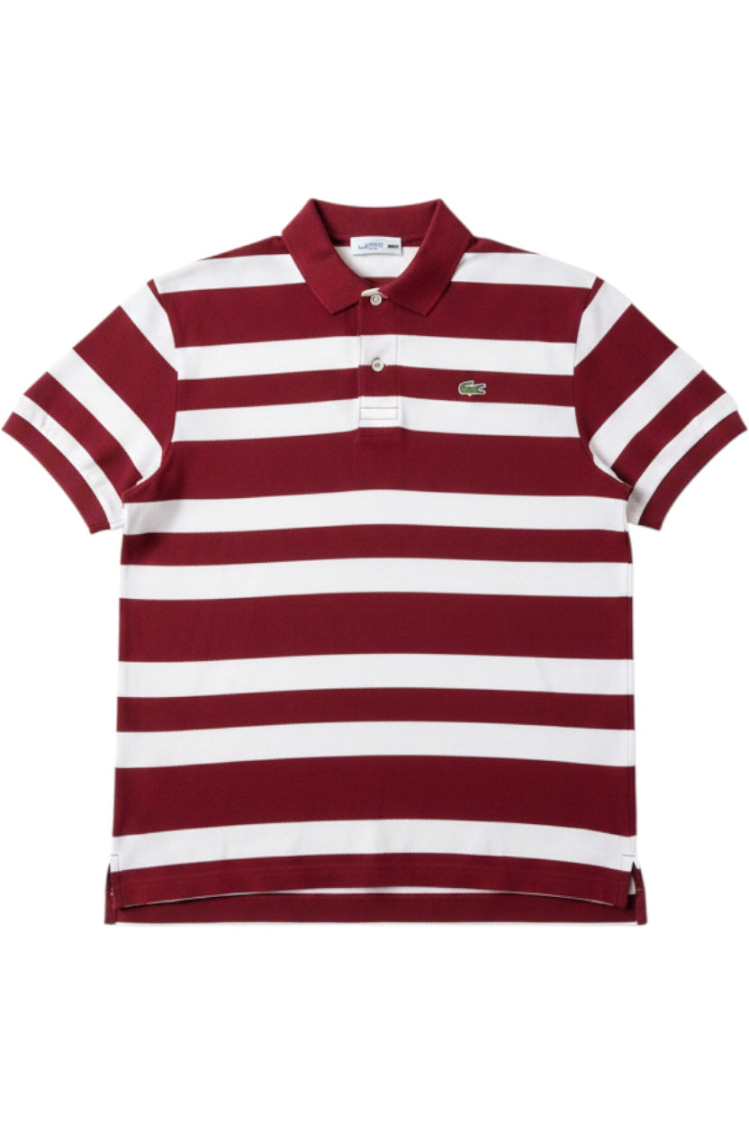 Lacoste Herren Poloshirt Gestreift Rot Weiß Größe XXL