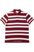Lacoste Herren Poloshirt Gestreift Rot Weiß Größe XXL