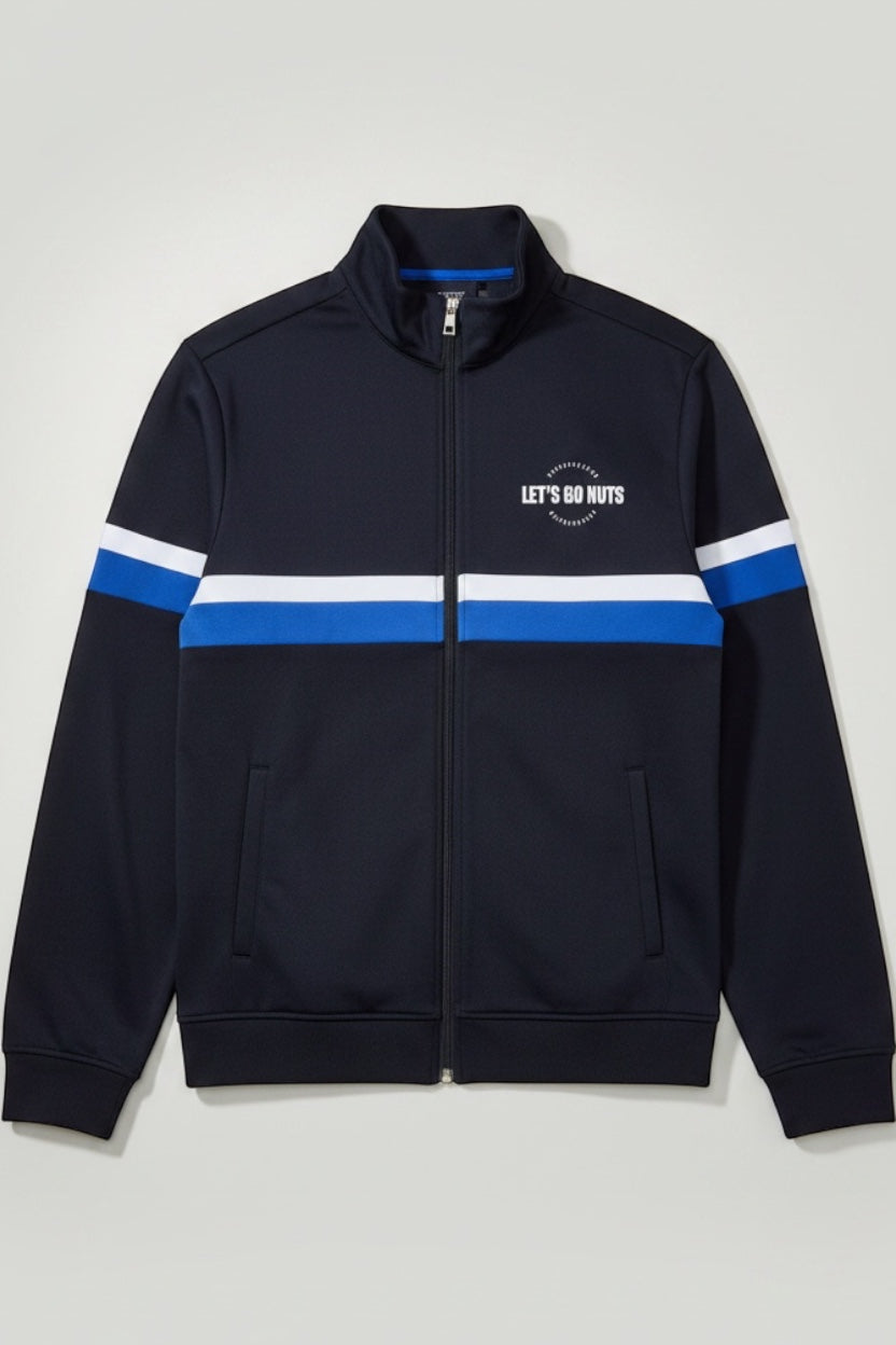 Blue Herren Trainingsjacke Schwarz Blau Weiß Größe L