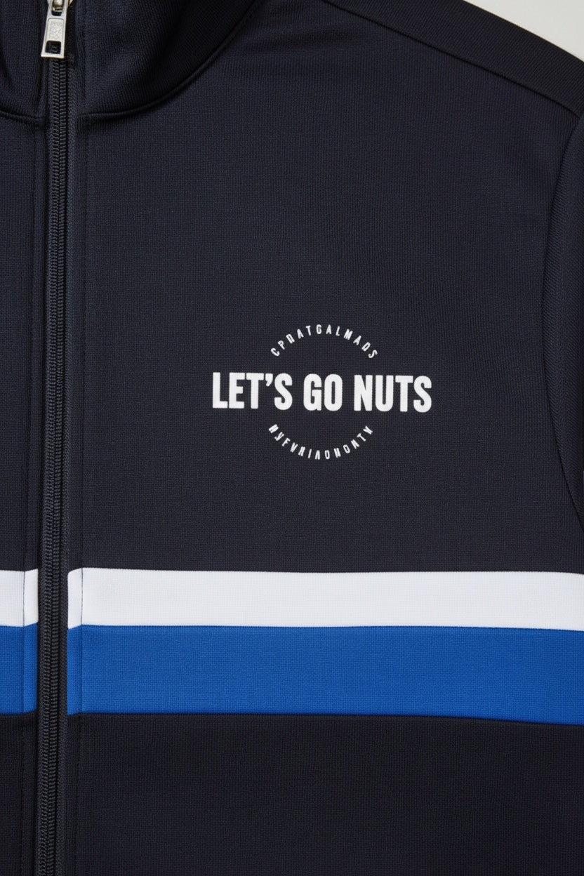 Blue Herren Trainingsjacke Schwarz Blau Weiß Größe L