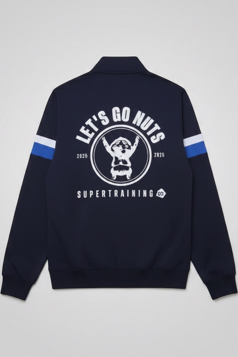 Blue Herren Trainingsjacke Schwarz Blau Weiß Größe L