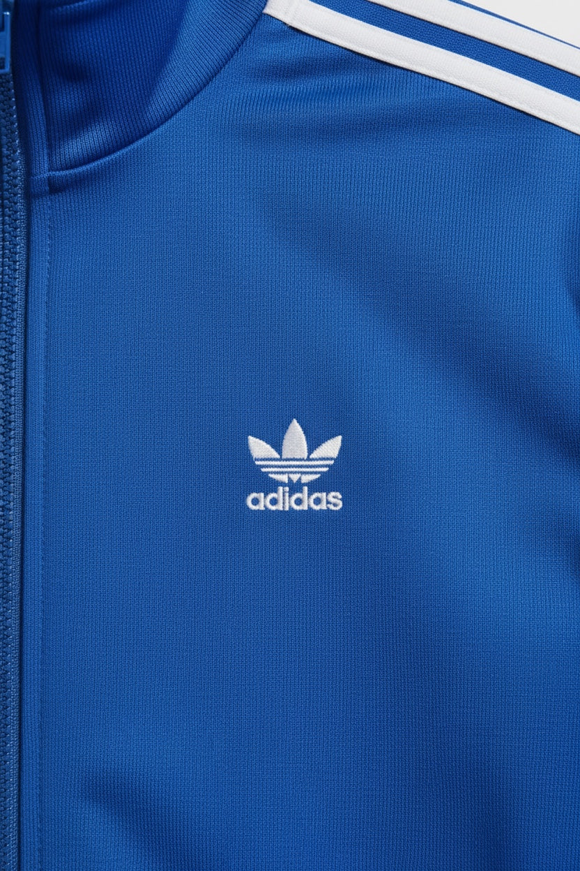 Adidas Herren Trainingsjacke Blau Weiß Größe M