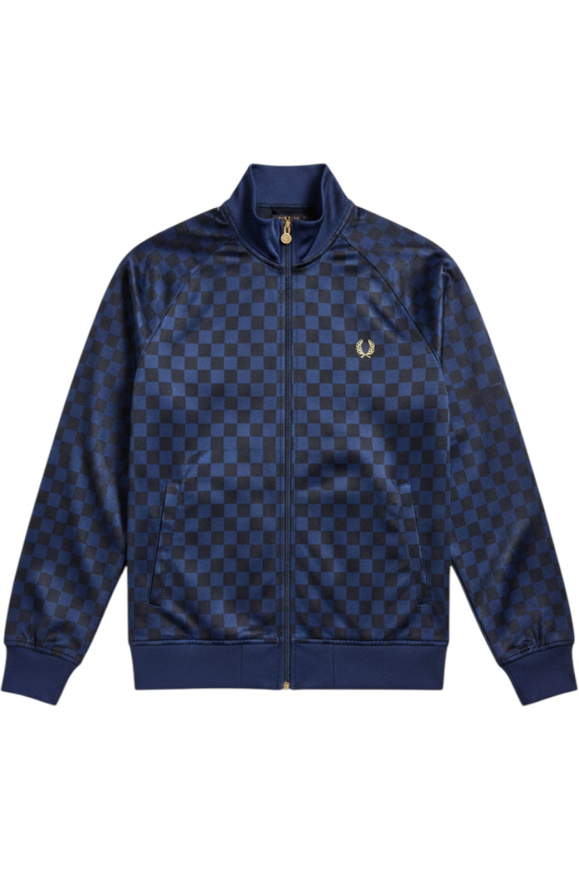 Fred Perry Herren Trainingsjacke Blau Schwarz Karo Größe S