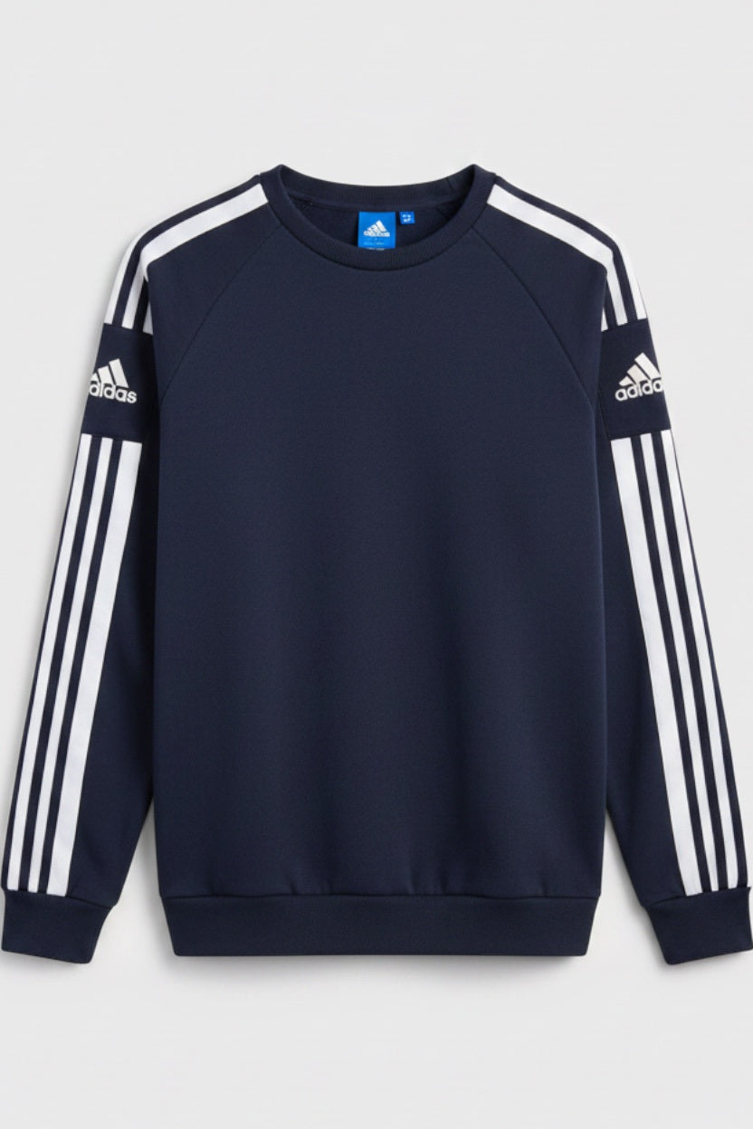 Adidas Herren Sweatshirt Blau Weiß Größe L